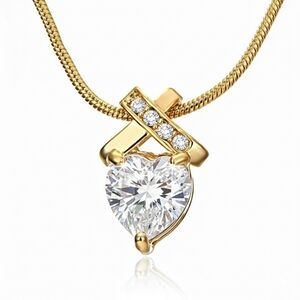 Swarovski® Crystal • 6 Carat T.W Infinity Heart Pendant Necklace • 14K Gold Ovly